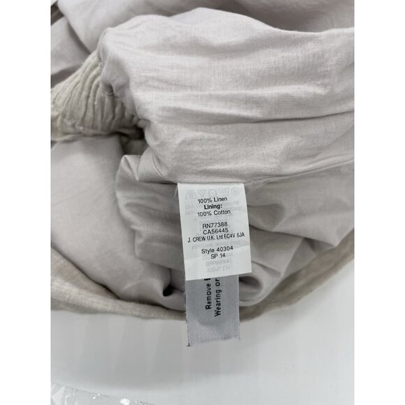 J.CREW Linen Skirt Womens Sz 4 Beige Paperbag A Line Lined Summer Travel Beach - Picture 3 of 5